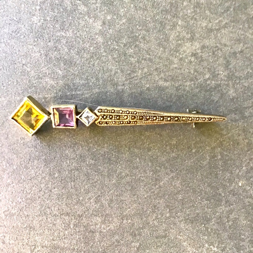 Sterling Silver Gemstone Pin